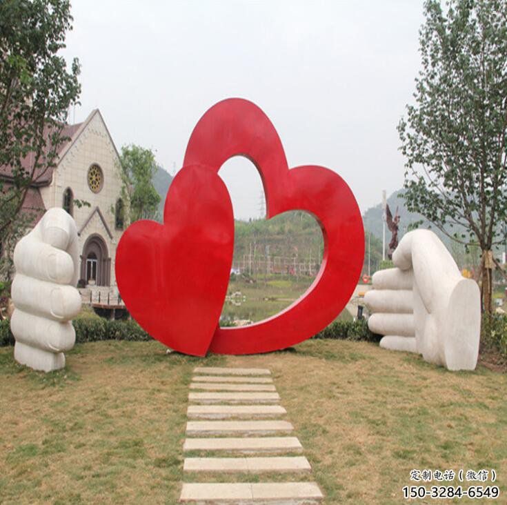 雙心雕塑優選,室外雕塑,彩繪不銹鋼雙心雕塑優選 雙心雕塑優選,室外雕塑,彩繪不銹鋼雙心雕塑優選