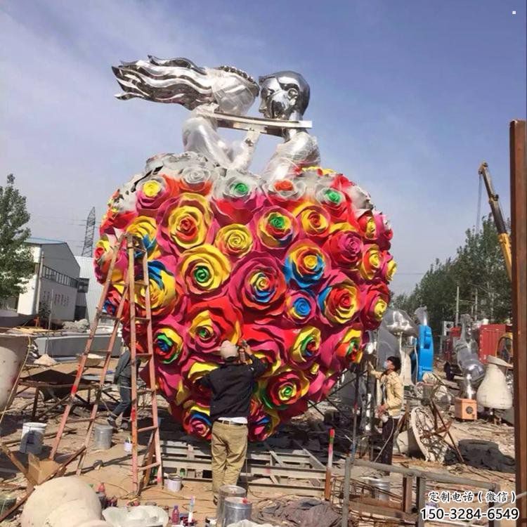 公園心形人物雕塑 公園心形人物雕塑