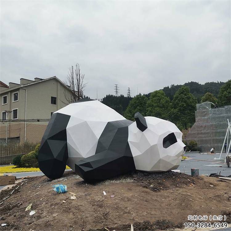 鍛鋼熊貓雕塑選用,小區擺件,大型切面熊貓雕塑公司 鍛鋼熊貓雕塑選用,小區擺件,大型切面熊貓雕塑公司