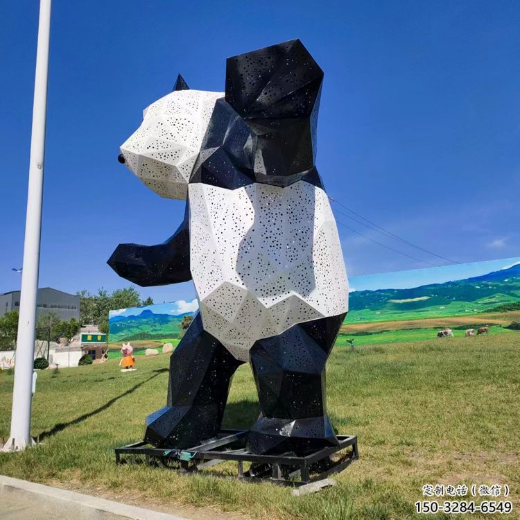 廣場熊貓雕塑批發，廣場系列，切面熊貓雕塑廠定價