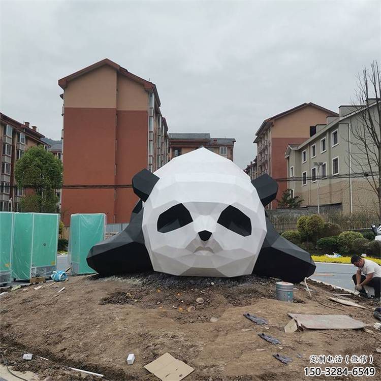 熊貓雕塑預定,城區小品,烤漆切面熊貓雕塑制造商 熊貓雕塑預定,城區小品,烤漆切面熊貓雕塑制造商