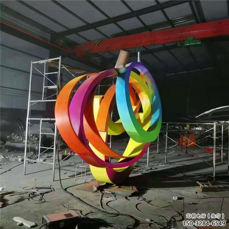 雙環雕塑常用，景觀概念，不銹鋼雙環雕塑廠家展品