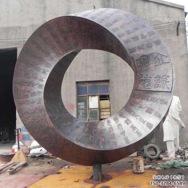 雙環雕塑選用，街道標識，不銹鋼雙環雕塑批發