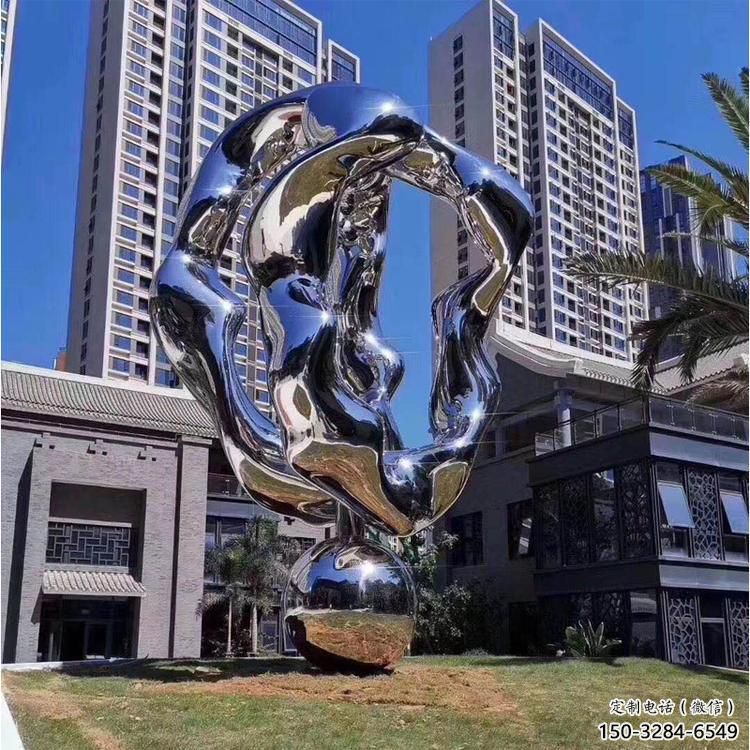 雙環(huán)雕塑制造商，鋼管組合，公共不銹鋼雙環(huán)雕塑優(yōu)選