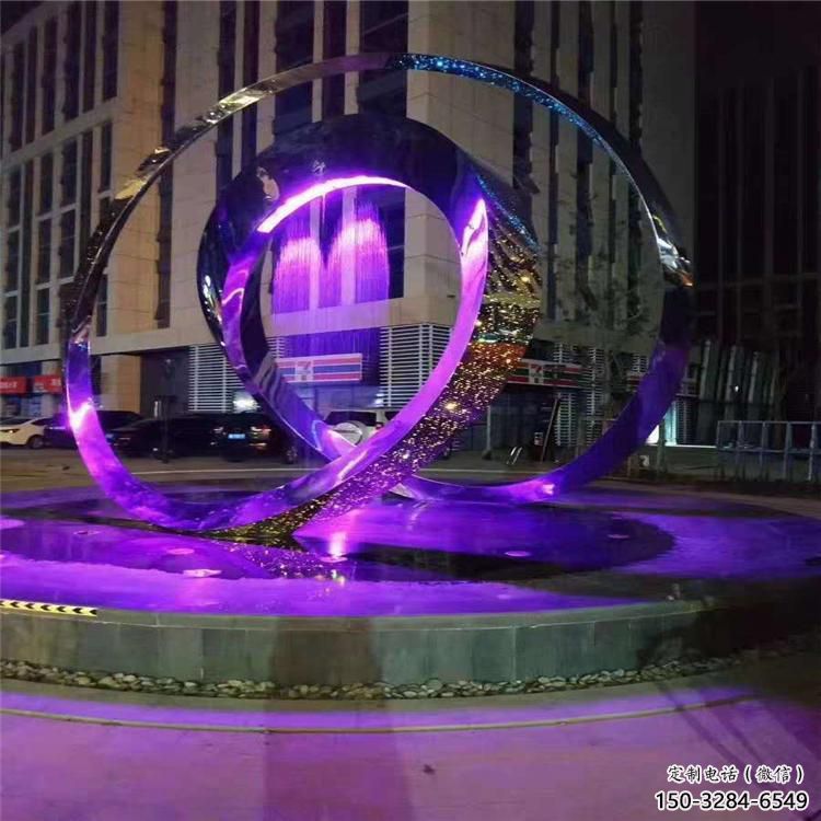 圓環(huán)雕塑標(biāo)準(zhǔn)，彩鋼制作，燈光圓環(huán)雕塑優(yōu)價(jià)