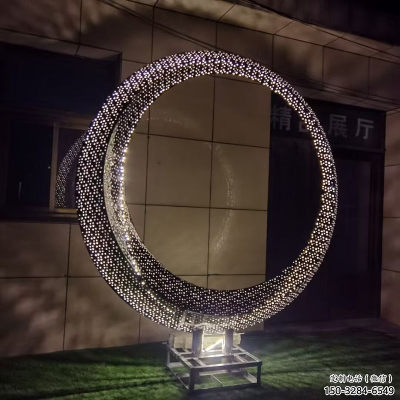 圓環雕塑通用，街道標識，燈光圓環雕塑承接