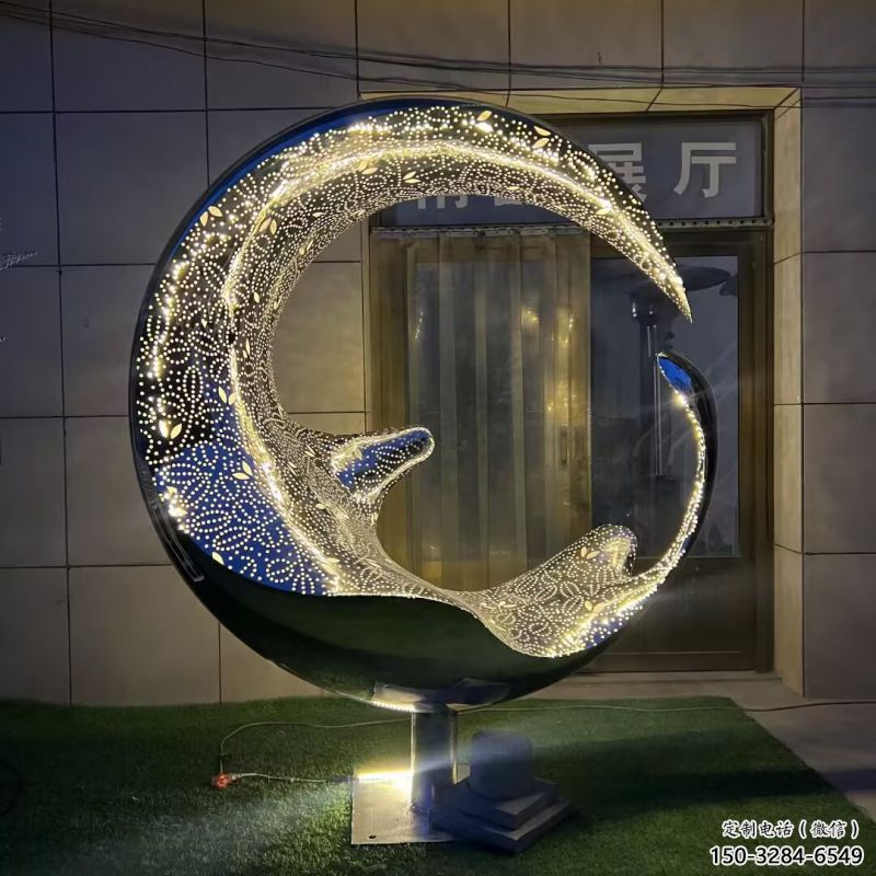 制造圓環雕塑專供,地標擺件,燈光圓環雕塑訂做 制造圓環雕塑專供,地標擺件,燈光圓環雕塑訂做