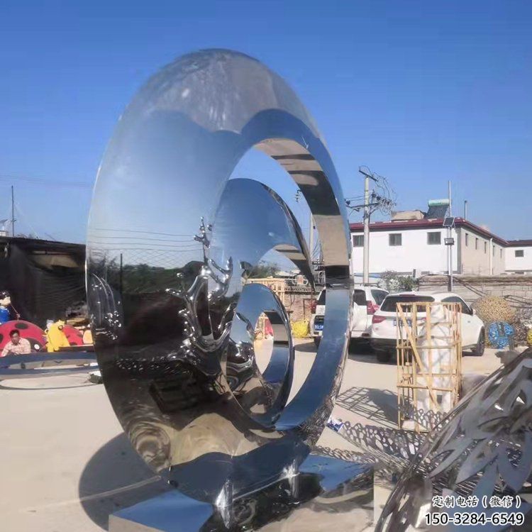 校園圓環(huán)雕塑,拉絲景觀雕塑,抽象主題 校園圓環(huán)雕塑,拉絲景觀雕塑,抽象主題