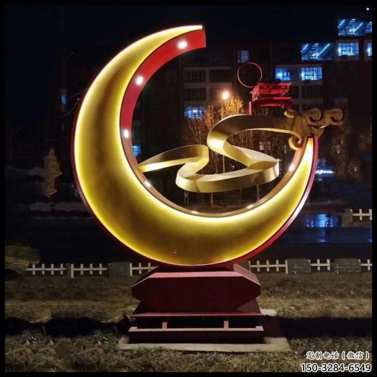月亮雕塑工廠標(biāo)準(zhǔn)，多彩藝術(shù)，景觀鏤空月亮雕塑供應(yīng)