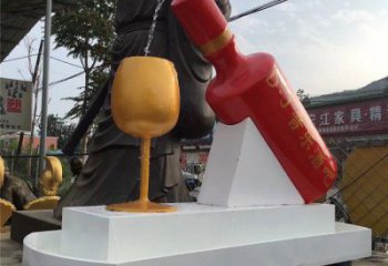 酒瓶雕塑批發，廣場系列，流水酒瓶雕塑供需