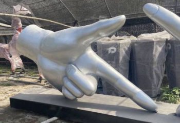 剪刀手雕塑訂做，校園雕塑，不銹鋼剪刀手雕塑廠家