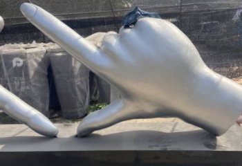 剪刀手雕塑供應，城市裝飾，彩色不銹鋼剪刀手雕塑優選