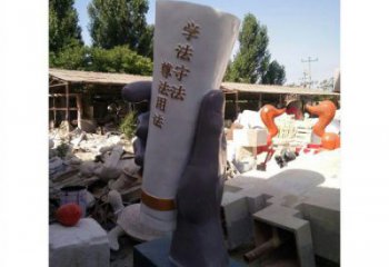 手卷雕塑觀賞型，露天雕塑，玻璃鋼手卷雕塑訂做廠家