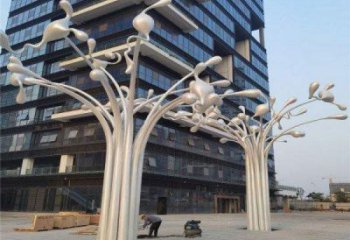 風鈴樹雕塑定做，廣場系列，不銹鋼風鈴樹雕塑制作