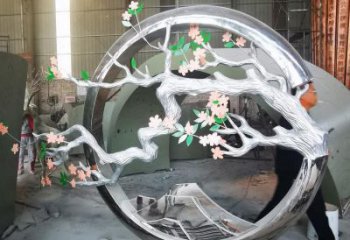 梅花樹雕塑廠家，花園小品，不銹鋼梅花樹雕塑精選