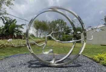 圓環(huán)樹(shù)雕塑承接，鍛造工藝，不銹鋼圓環(huán)樹(shù)雕塑訂做