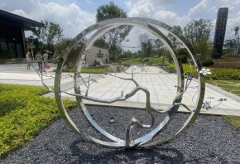 圓環(huán)樹雕塑選定，美陳雕塑，不銹鋼圓環(huán)樹雕塑定做