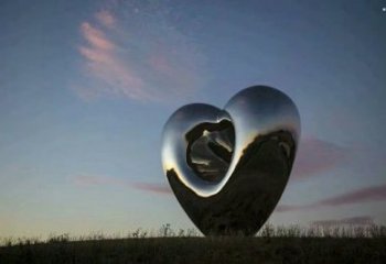 心形球雕塑訂做，城市裝飾，不銹鋼心形球雕塑展品