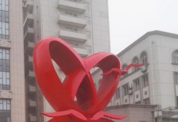 雙心雕塑制造商，城區(qū)小品，不銹鋼雙心雕塑定制