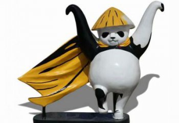 地產熊貓雕塑定做，城區(qū)小品，景觀彩繪熊貓雕塑定價