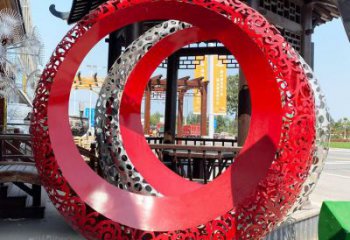 雙環(huán)雕塑精品,白鋼構(gòu)件,別墅不銹鋼雙環(huán)雕塑供求