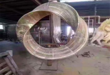 雙環(huán)雕塑供需,標(biāo)識(shí)雕塑,不銹鋼雙環(huán)雕塑制造商