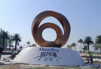 街道圓環雕塑，鍛造景觀雕塑，古銅效果