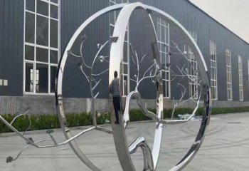 圓環(huán)樹雕塑優(yōu)選，陸地擺件，不銹鋼圓環(huán)樹雕塑供應(yīng)