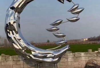 金魚雕塑供應，多彩藝術，別墅圓環金魚雕塑供求