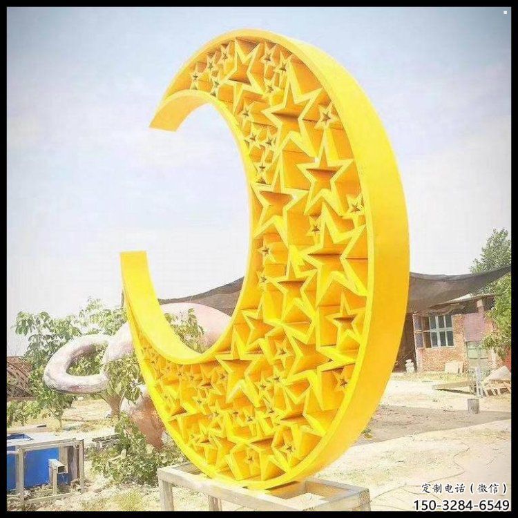 月亮雕塑提供，露天雕塑，不銹鋼月亮雕塑生產承接
