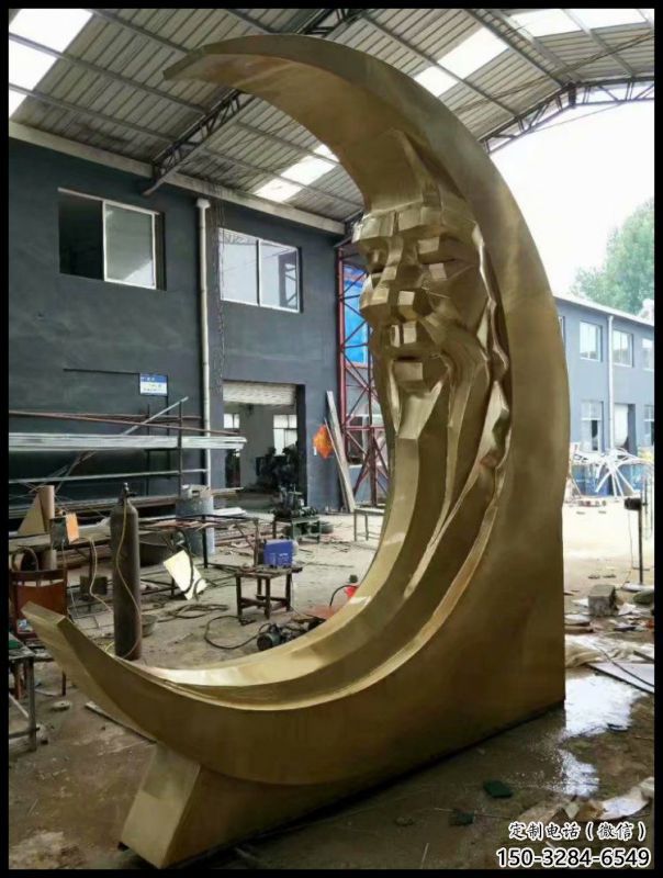 月神雕塑制造商，酒店擺件，不銹鋼月神雕塑定制