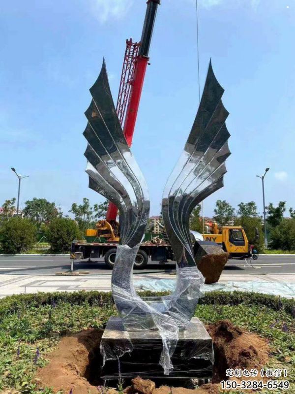 園林鳳尾雕塑,噴漆景觀雕塑,網格形式 園林鳳尾雕塑,噴漆景觀雕塑,網格形式