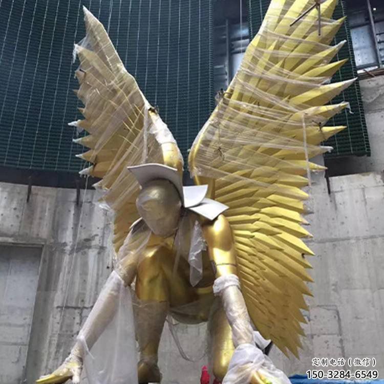 雕塑鳥翅景觀制造，街景小品，不銹鋼鳥翅雕塑優(yōu)價