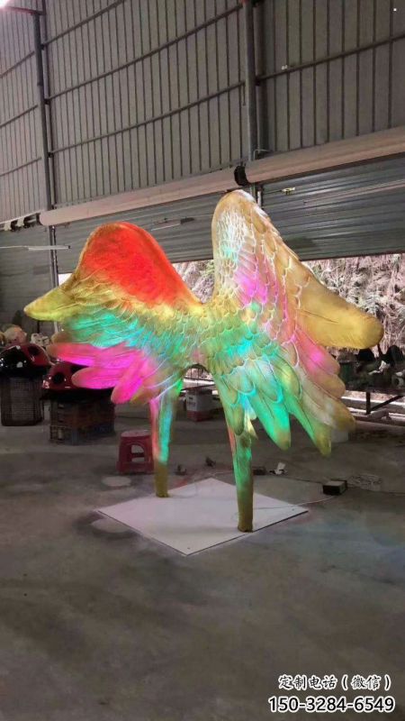 建筑鳥翅雕塑精選，露天雕塑，不銹鋼鳥翅雕塑訂做