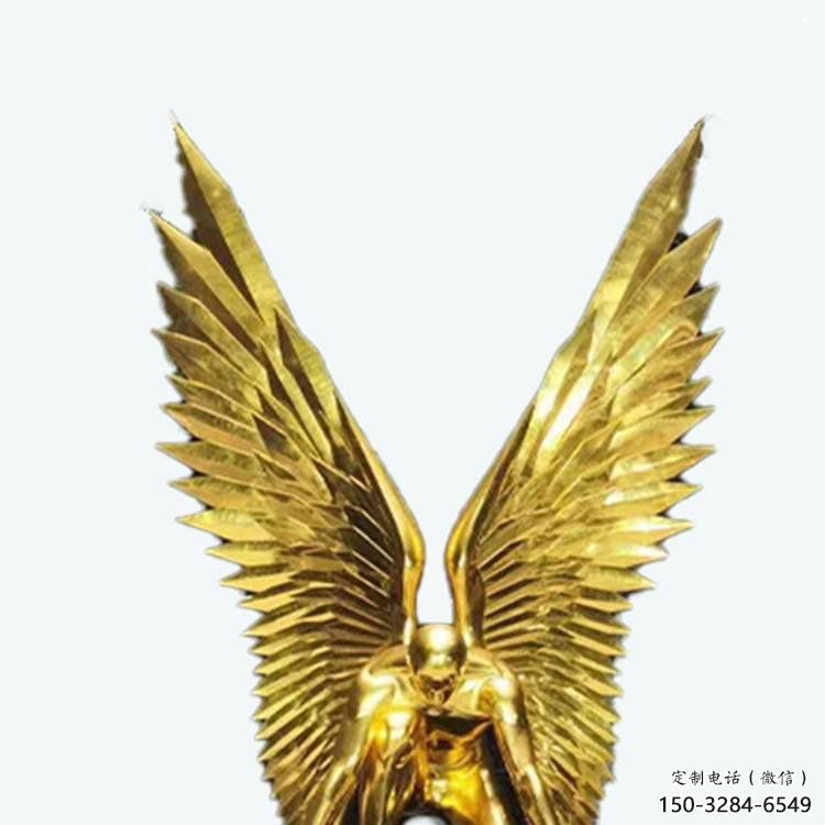 制造鳥翅雕塑定價，地標(biāo)擺件，烤漆不銹鋼鳥翅雕塑精選