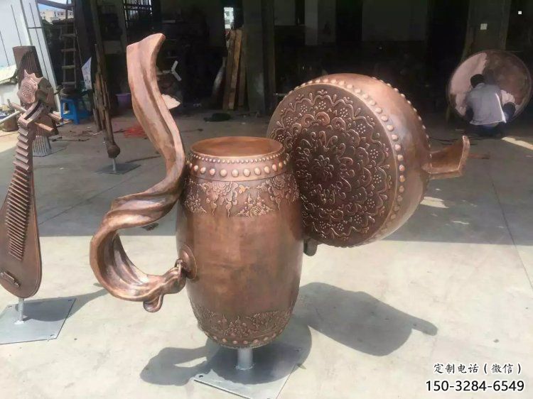 銅鼓雕塑專供，美陳雕塑，社區銅鼓雕塑預定