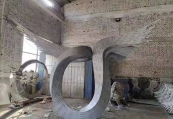 抽象鳥翅雕塑供應，花園小品，不銹鋼鳥翅雕塑展品
