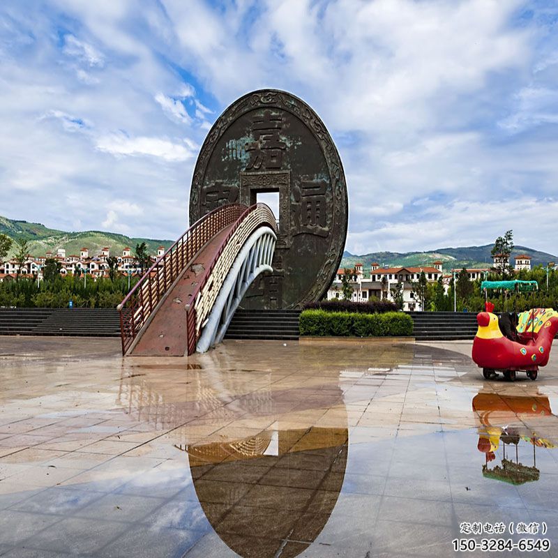 金昌步行街古幣雕塑 金昌步行街古幣雕塑