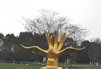 馬尾鳳凰雕塑選用，美陳雕塑，鑄銅鳳凰雕塑工藝廠家