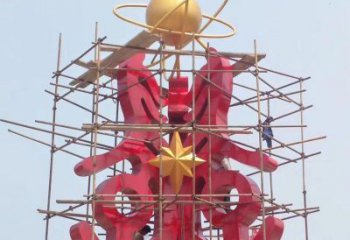 佛山景觀科技之星雕塑選用，美陳雕塑，抽象不銹鋼科技之星雕塑標準