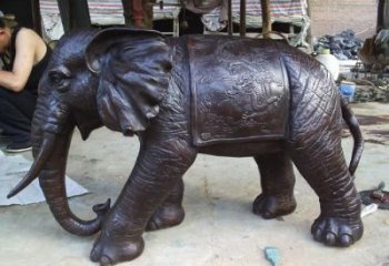 來(lái)賓庭院大象雕塑定做，廣場(chǎng)雕塑，室外銅大象雕塑提供