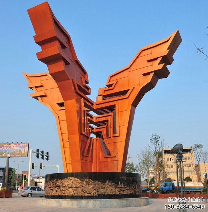 城市精神堡壘雕塑，抽象建筑元素，廣場景觀雕塑小品