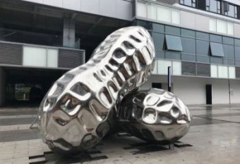 大慶花生雕塑制造，白鋼構件，不銹鋼花生雕塑提供