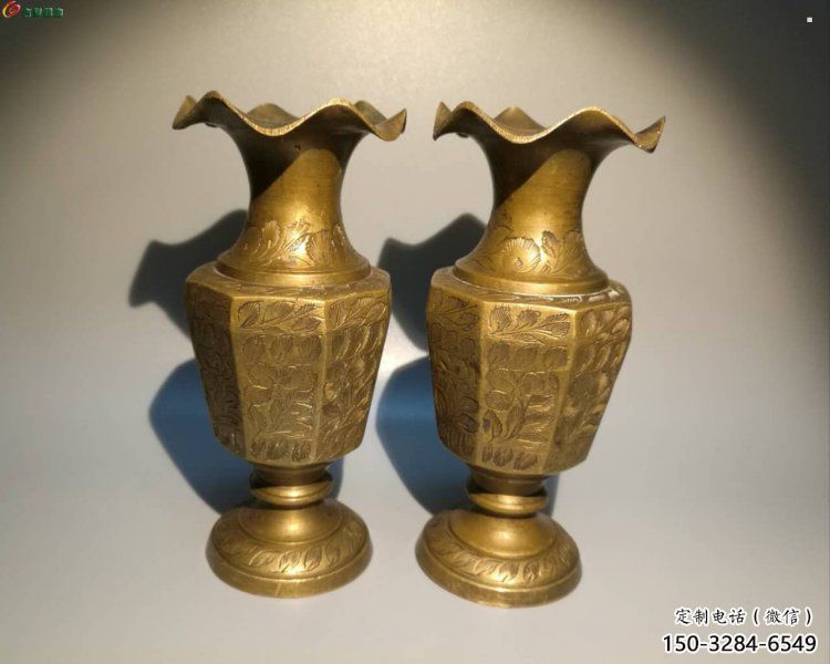 南通花瓶雕塑定價，鑄銅工藝，銅花瓶雕塑制作廠家