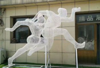 岳陽鏤空體育雕塑供求，白鋼構件，鐵藝人物雕塑觀賞型