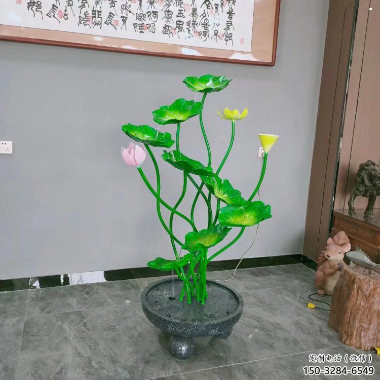 朔州荷花雕塑異型優(yōu)選，城市裝飾，展示荷花雕塑定做