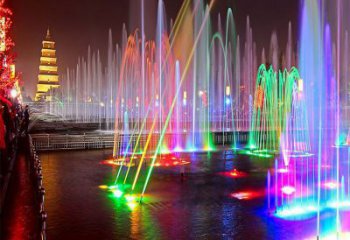 新余選定噴泉雕塑，燈光數控效果，水景藝術雕塑