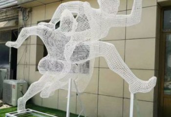 大東鏤空健兒雕塑制造，校園雕塑，金屬鐵藝人物雕塑展品