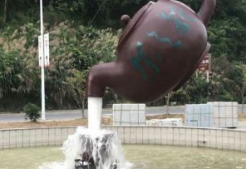 鞍山小區天壺標志雕塑，多彩藝術，天壺雕塑生產廠家