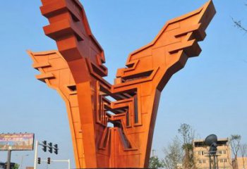 呼和浩特城市精神堡壘雕塑，抽象建筑元素，廣場景觀雕塑小品